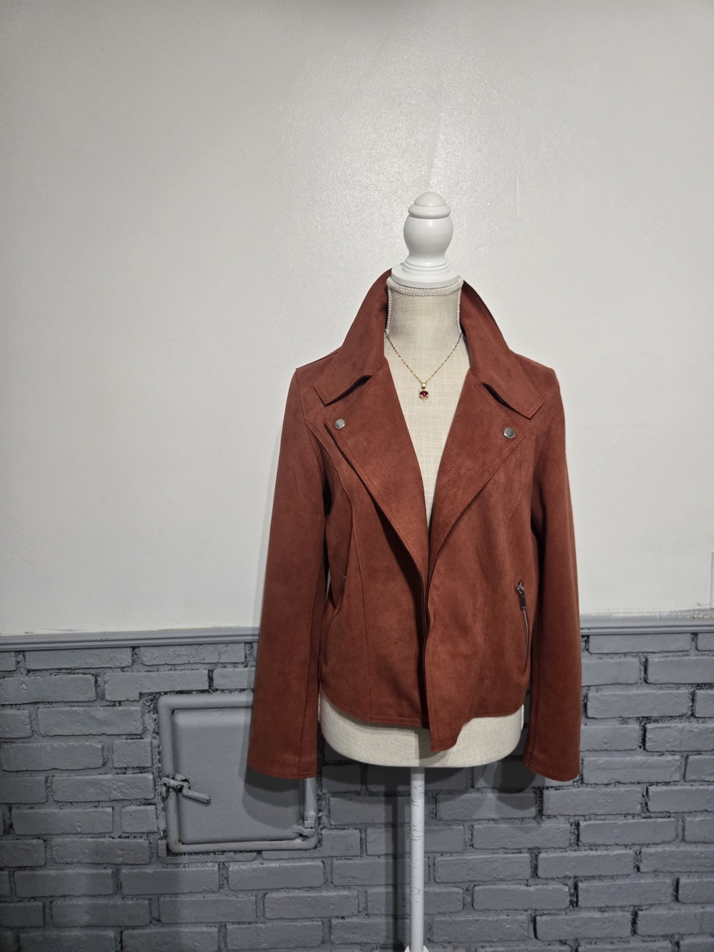 Philosophy Rust Suede Moto Jacket